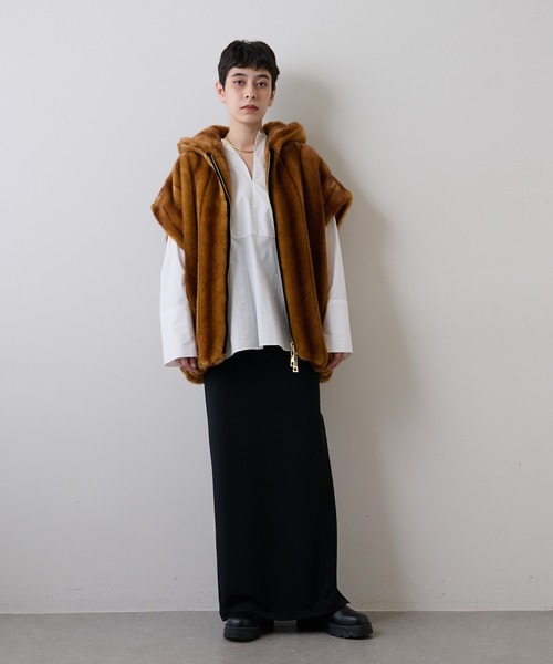 a point(アポワン)の「【a point】フェイクファーベスト(ベスト・レディース・キャメル・FREE)」の3枚目の写真