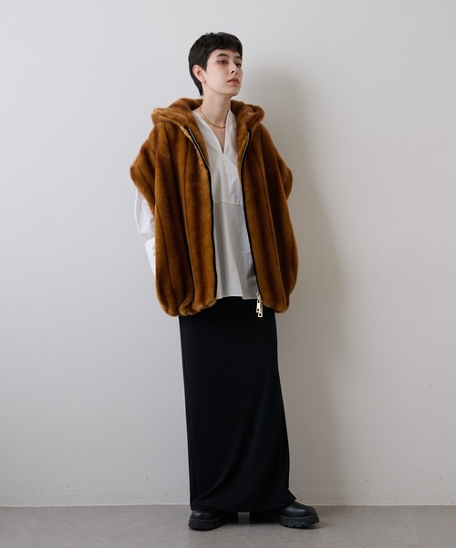 a point(アポワン)の「【a point】フェイクファーベスト(ベスト・レディース・キャメル・FREE)」の7枚目の写真