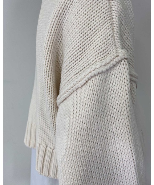 MLI'A（エムリア）の「ショート丈ローゲージニット（ニット/セーター・レディース・イエロー/ブルー/アイボリー/ライトパープル/ブラック/グリーン/オレンジ/ライトグリーン/ピンク/レッド・M）」の15枚目の写真