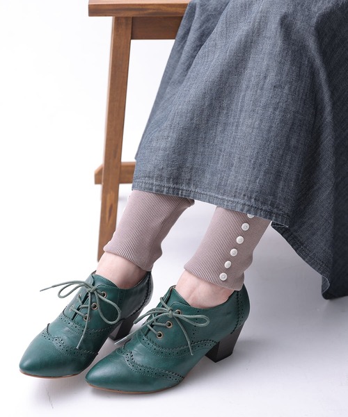 osharewalker(オシャレウォーカー)の「『ミリオンホット裾ボタンレギンス』(レギンス/スパッツ・レディース・ブラック/モカ・1/2)」の3枚目の写真
