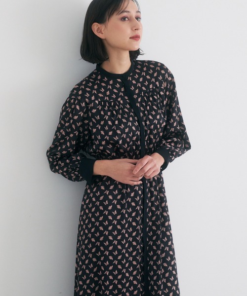 ANAYI（アナイ）の「パピヨンプリントバンドカラーワンピース