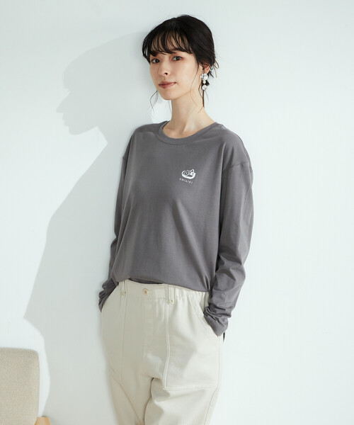 ONIGIRI(オニギリ)の「【一部店舗限定】 抗菌プリントTシャツ(Tシャツ/カットソー・レディース・チャコール/ホワイト/ミント/イエロー・M/L)」の3枚目の写真