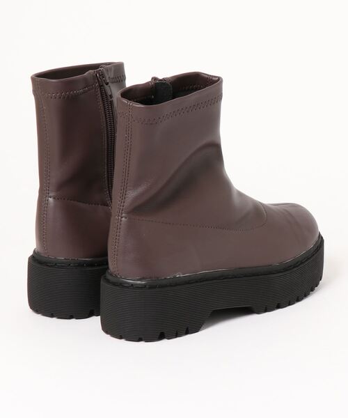 anap mimpi（アナップミンピ）の「厚底ステッチショートブーツ（ブーツ・レディース・ブラウン/ブラック・M/L/S）」の8枚目の写真
