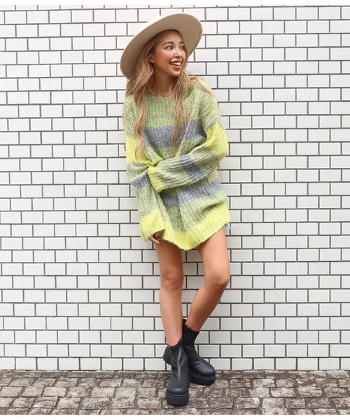 anap mimpi（アナップミンピ）の「厚底ステッチショートブーツ（ブーツ・レディース・ブラウン/ブラック・M/L/S）」の11枚目の写真