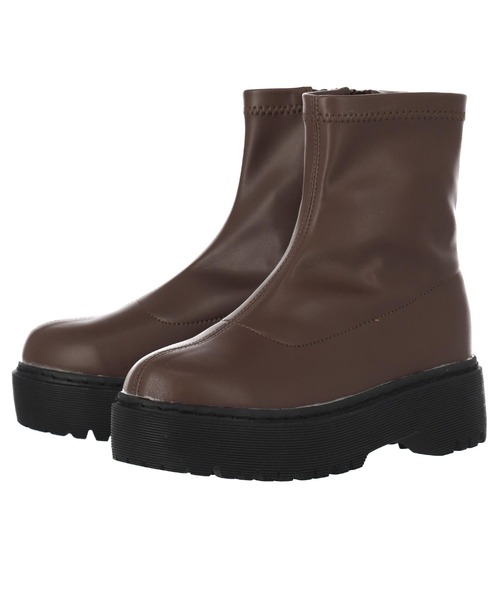 anap mimpi（アナップミンピ）の「厚底ステッチショートブーツ（ブーツ・レディース・ブラウン/ブラック・M/L/S）」の16枚目の写真