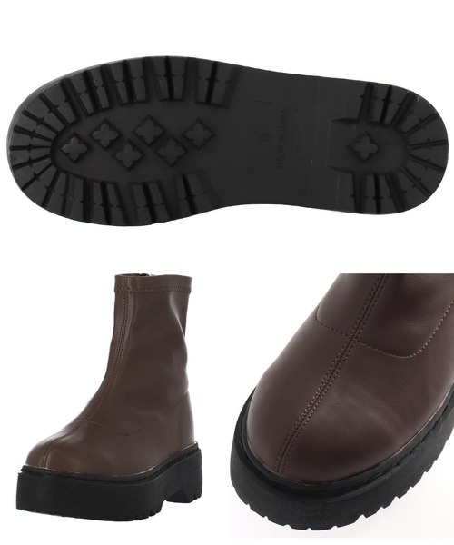 anap mimpi（アナップミンピ）の「厚底ステッチショートブーツ（ブーツ・レディース・ブラウン/ブラック・M/L/S）」の20枚目の写真