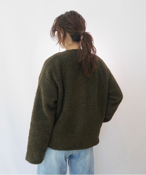 AZUL ENCANTO（アズールエンカント）の「ボアブルゾン（ブルゾン・レディース・カーキ/ライトブラック・FREE）」の21枚目の写真