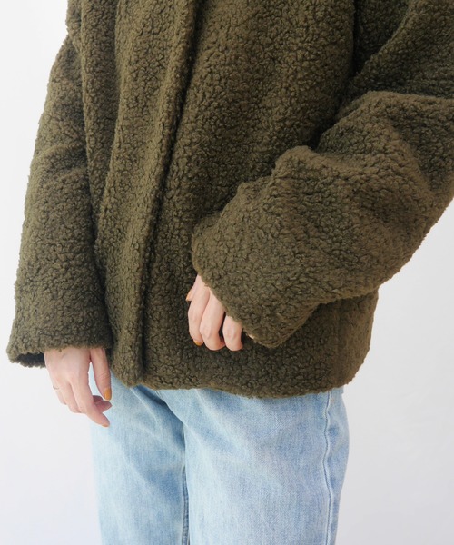 AZUL ENCANTO（アズールエンカント）の「ボアブルゾン（ブルゾン・レディース・カーキ/ライトブラック・FREE）」の16枚目の写真