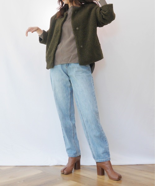 AZUL ENCANTO（アズールエンカント）の「ボアブルゾン（ブルゾン・レディース・カーキ/ライトブラック・FREE）」の7枚目の写真