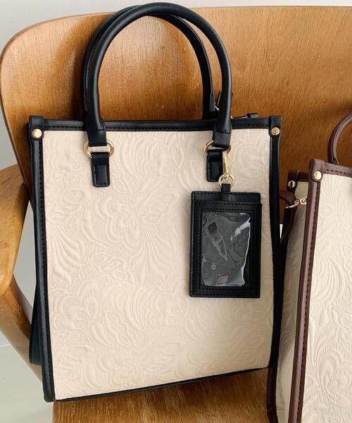 INGNI（イング）の「配色ショルダーBAG（トートバッグ・レディース・ブラック/ブラウン・ONE SIZE）」の2枚目の写真