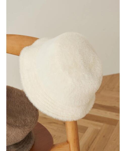 earth music&ecology（アースミュージックアンドエコロジー）の「ファーバケットハット＊（キャップ・レディース・アイボリー/ブラウン/ブラック・FREE）」の4枚目の写真