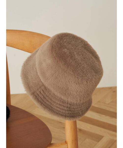 earth music&ecology（アースミュージックアンドエコロジー）の「ファーバケットハット＊（キャップ・レディース・アイボリー/ブラウン/ブラック・FREE）」の6枚目の写真