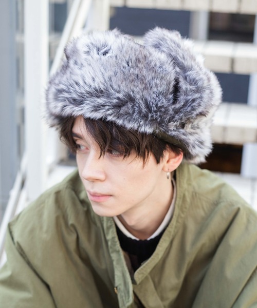 KANGOL（カンゴール）の「WEGO/Wool Ushanka（キャップ・メンズ・ブラック/グレー系その他2・FREE）」の2枚目の写真