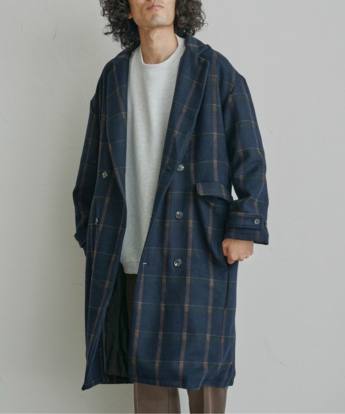 極美品 A.P.C コート ダブル グレンチェック ブラウン メンズS/M相当