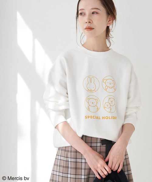 Miffy( ミッフィー)の「【miffy×ROPE' PICNIC】裏毛プルオーバー(スウェット・レディース・ホワイト/ブラック/ホワイト系その他・38)」の2枚目の写真