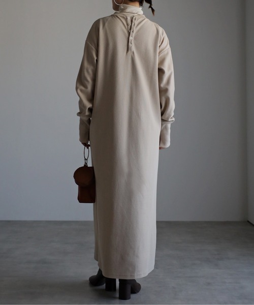 Bonjour Sagan（ボンジュールサガン）の「バックヘンリーワンピース（ワンピース・レディース・ブラック/ベージュ・FREE）」の17枚目の写真