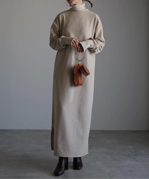 Bonjour Sagan（ボンジュールサガン）の「バックヘンリーワンピース（ワンピース・レディース・ブラック/ベージュ・FREE）」の21枚目の写真