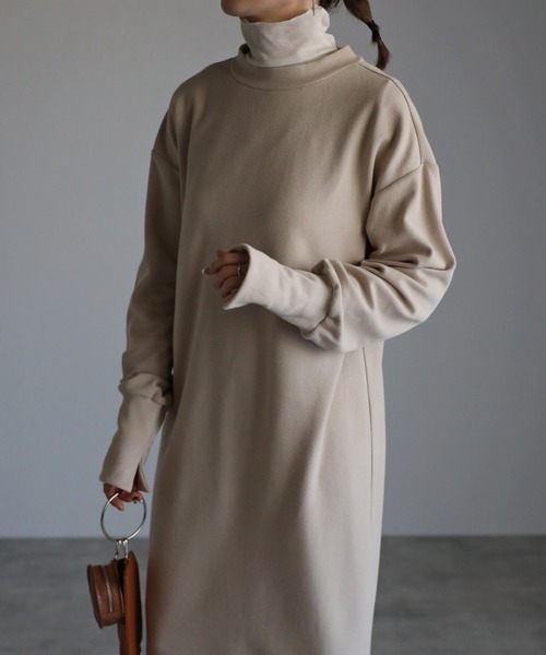 Bonjour Sagan（ボンジュールサガン）の「バックヘンリーワンピース（ワンピース・レディース・ブラック/ベージュ・FREE）」の22枚目の写真