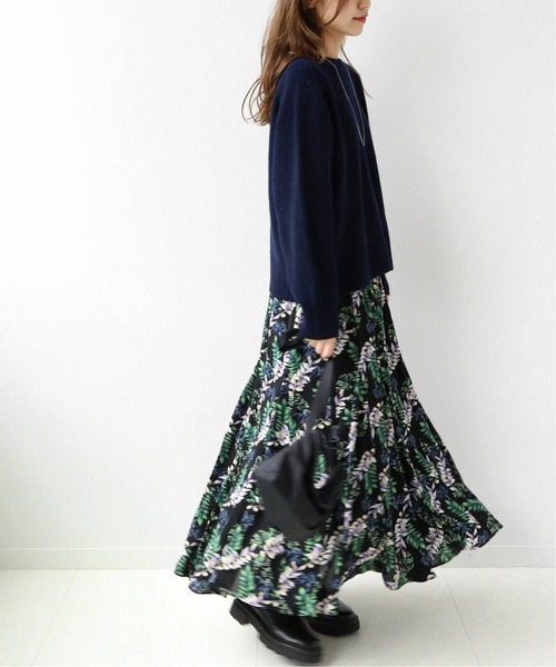 JOURNAL STANDARD relume（ジャーナルスタンダード　レリューム）の「ブラックフローラルマーメイドスカート◆（スカート・レディース・グリーン/パープル・FREE）」の21枚目の写真