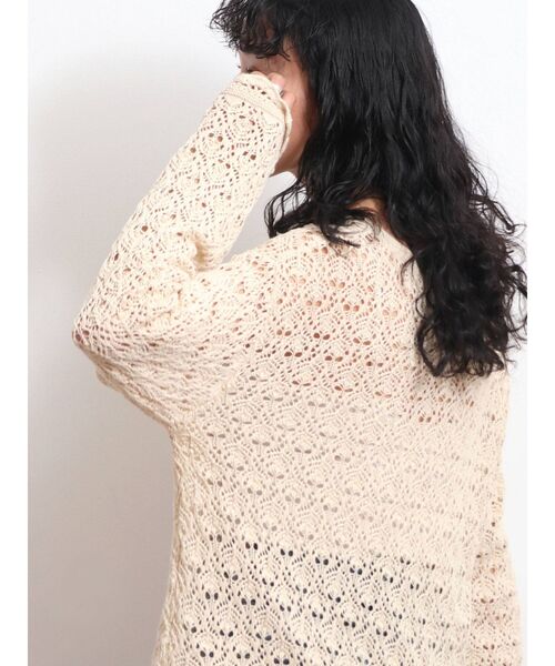 Ungrid（アングリッド）の「透かし編みレースアップニット（ニット/セーター・レディース・アイボリー/ブラック・FREE）」の9枚目の写真