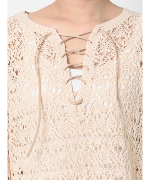 Ungrid（アングリッド）の「透かし編みレースアップニット（ニット/セーター・レディース・アイボリー/ブラック・FREE）」の16枚目の写真