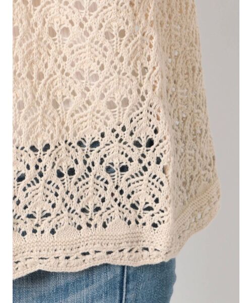 Ungrid（アングリッド）の「透かし編みレースアップニット（ニット/セーター・レディース・アイボリー/ブラック・FREE）」の4枚目の写真