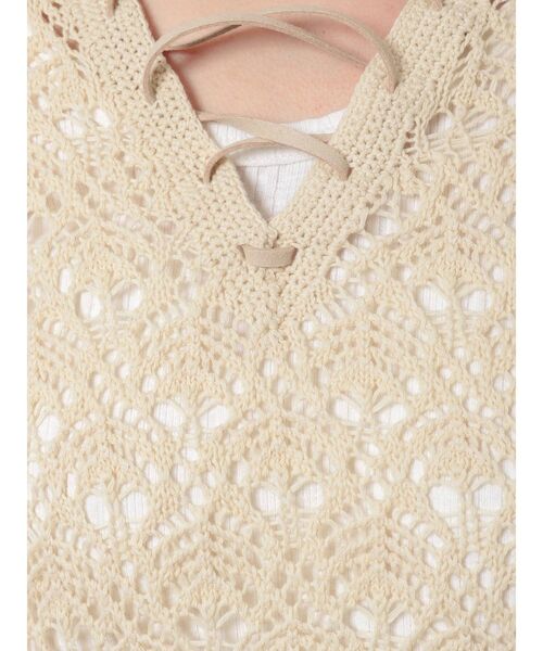 Ungrid（アングリッド）の「透かし編みレースアップニット（ニット/セーター・レディース・アイボリー/ブラック・FREE）」の19枚目の写真