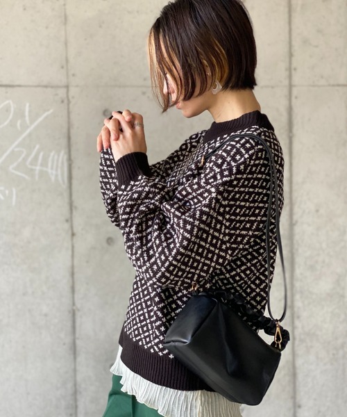 deux amour(ドゥーザムール)の「ダブルジャガード編みハイネックニット(その他トップス・レディース・ブラック・MEDIUM)」の10枚目の写真