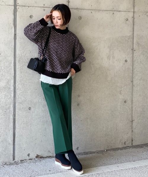 deux amour(ドゥーザムール)の「ダブルジャガード編みハイネックニット(その他トップス・レディース・ブラック・MEDIUM)」の15枚目の写真