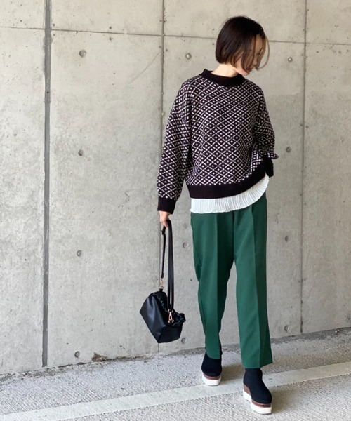 deux amour(ドゥーザムール)の「ダブルジャガード編みハイネックニット(その他トップス・レディース・ブラック・MEDIUM)」の16枚目の写真