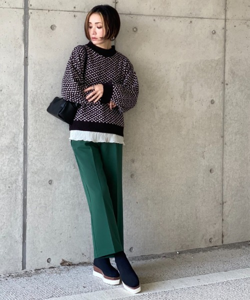 deux amour(ドゥーザムール)の「ダブルジャガード編みハイネックニット(その他トップス・レディース・ブラック・MEDIUM)」の13枚目の写真