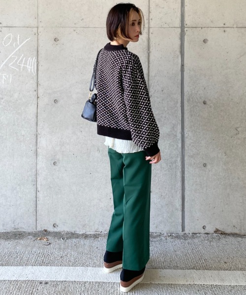 deux amour(ドゥーザムール)の「ダブルジャガード編みハイネックニット(その他トップス・レディース・ブラック・MEDIUM)」の19枚目の写真