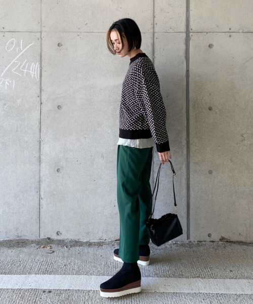 deux amour(ドゥーザムール)の「ダブルジャガード編みハイネックニット(その他トップス・レディース・ブラック・MEDIUM)」の18枚目の写真