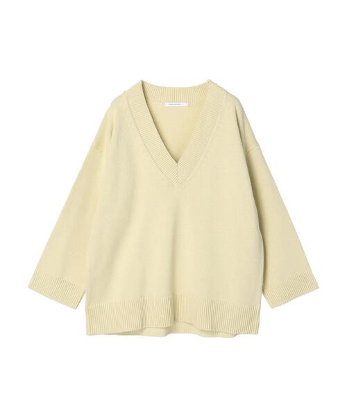 AMERICAN HOLIC（アメリカンホリック）の「ミドルゲージVネックニットプルオーバー（ニット/セーター・レディース・ネイビー/サックスブルー/イエロー/アイボリー・M/L）」の21枚目の写真