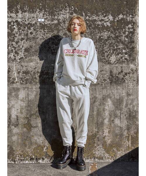 jouetie（ジュエティ）の「カレッジオーバートップス（スウェット・レディース・ブラック/グレー/ピンク/グリーン・MEDIUM）」の12枚目の写真