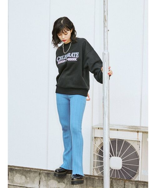 jouetie（ジュエティ）の「カレッジオーバートップス（スウェット・レディース・ブラック/グレー/ピンク/グリーン・MEDIUM）」の13枚目の写真