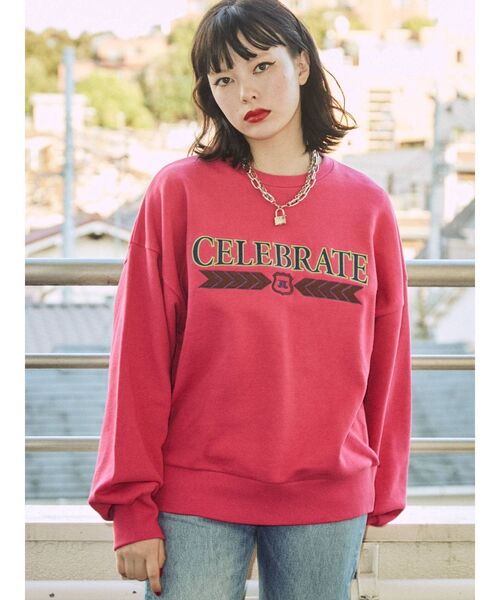 jouetie（ジュエティ）の「カレッジオーバートップス（スウェット・レディース・ブラック/グレー/ピンク/グリーン・MEDIUM）」の10枚目の写真