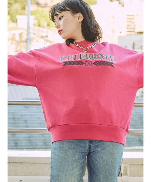 jouetie（ジュエティ）の「カレッジオーバートップス（スウェット・レディース・ブラック/グレー/ピンク/グリーン・MEDIUM）」の20枚目の写真