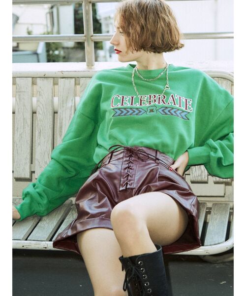 jouetie（ジュエティ）の「カレッジオーバートップス（スウェット・レディース・ブラック/グレー/ピンク/グリーン・MEDIUM）」の18枚目の写真