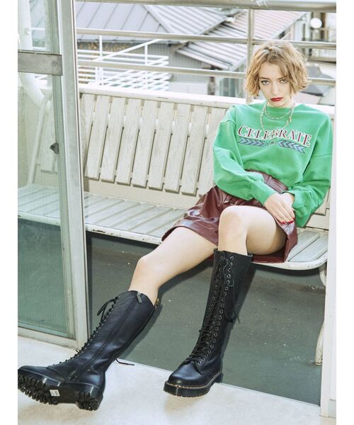 jouetie（ジュエティ）の「カレッジオーバートップス（スウェット・レディース・ブラック/グレー/ピンク/グリーン・MEDIUM）」の16枚目の写真