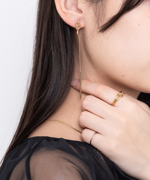 muku（ムク）の「金属アレルギー対応 ストリングノットリング/ サージカルステンレス/316L（リング・レディース・シルバー/ゴールド・FREE）」の15枚目の写真