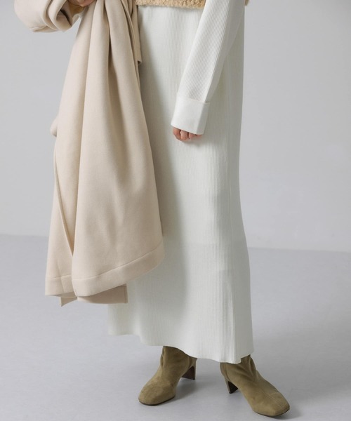 KBF（ケイビーエフ）の「ニットSETカットソーワンピース（ワンピース・レディース・チャコールグレー/ブラウン/オフホワイト・ONE）」の5枚目の写真