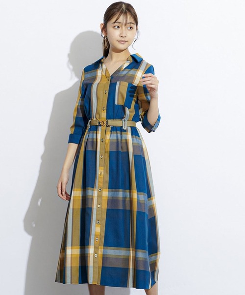 在庫有 短納期 リングバックルカラフルチェックワンピース ワンピース Redyazel レディアゼル のファッション 売上実績no 1 Arenatheatre Net