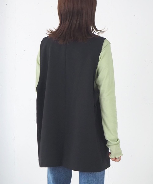 tiptop(ティップトップ)の「【セットアップ対応】ダブルボタンテーラーベスト(ベスト・レディース・ブラック/アイボリー/A/B/ダークブラウン/C・FREE)」の18枚目の写真