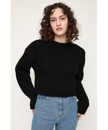 SLY | COTTON RIB SHORT TOPS/コットンリボンショートトップス(ニット/セーター)
