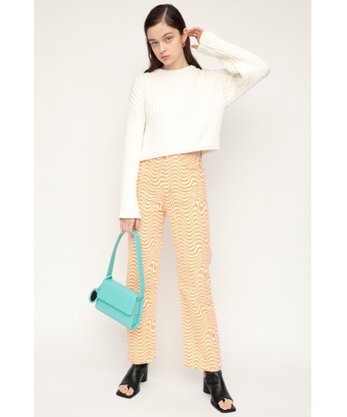 SLY(スライ)の「COTTON RIB SHORT TOPS コットンリボンショート トップス(ニット/セーター・レディース・ライトイエロー/ホワイト/ブラック/グリーン・FREE)」の6枚目の写真