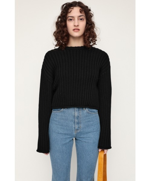 SLY(スライ)の「COTTON RIB SHORT TOPS コットンリボンショート トップス(ニット/セーター・レディース・ライトイエロー/ホワイト/ブラック/グリーン・FREE)」の10枚目の写真