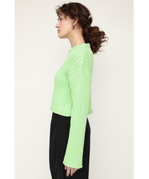 トップス Ribbon knit top / GREEN SLY（スライ）の「COTTON RIB SHORT TOPS コットンリボンショート