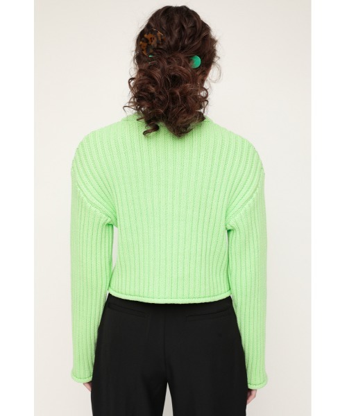 SLY(スライ)の「COTTON RIB SHORT TOPS コットンリボンショート トップス(ニット/セーター・レディース・ライトイエロー/ホワイト/ブラック/グリーン・FREE)」の18枚目の写真