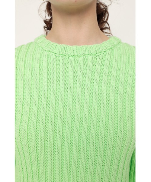 SLY(スライ)の「COTTON RIB SHORT TOPS コットンリボンショート トップス(ニット/セーター・レディース・ライトイエロー/ホワイト/ブラック/グリーン・FREE)」の19枚目の写真